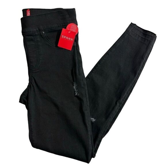 Spanx Vintage Distressed Ankle Skinny Jeans vintage black XS new - Picture 13 of 13